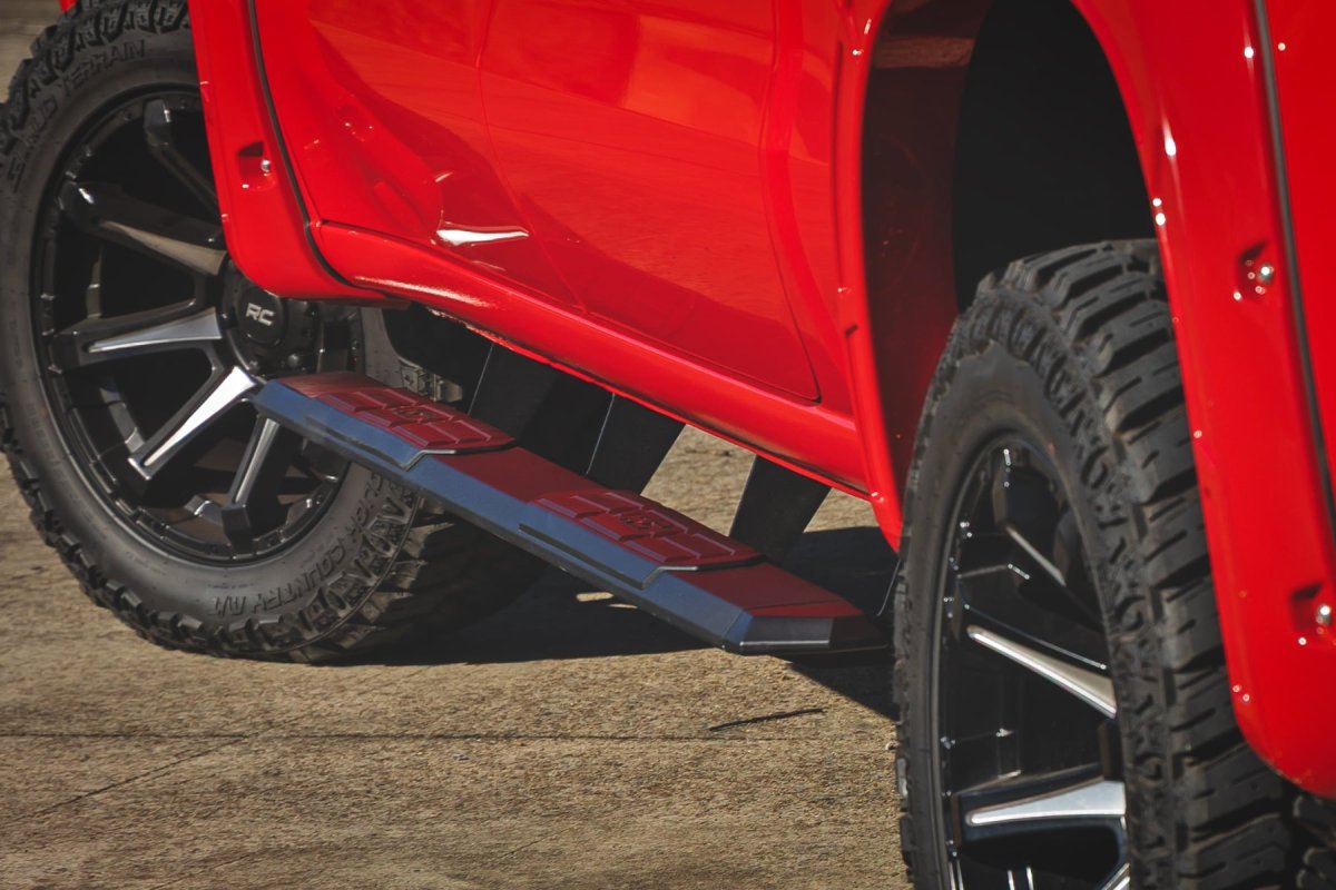 Chevrolet Silverado 3500HD Running Boards - Rough Country - TR2 - Black - '19-'26